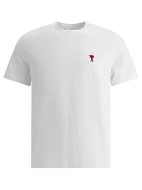 Ami Paris Crew-Neck T-Shirt With Logo Tag Size XS Men